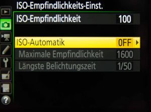 ISO Automatik Einstellungen