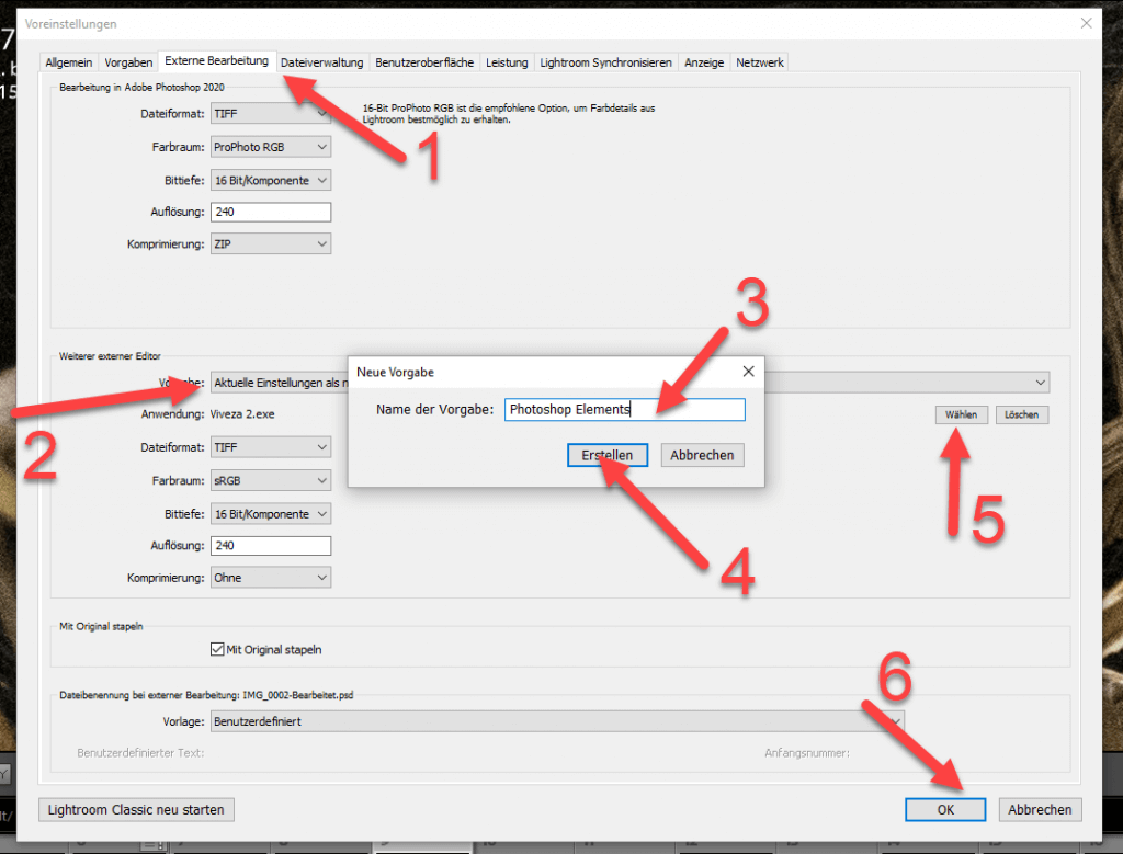 Externer Editor in Lightroom einrichten