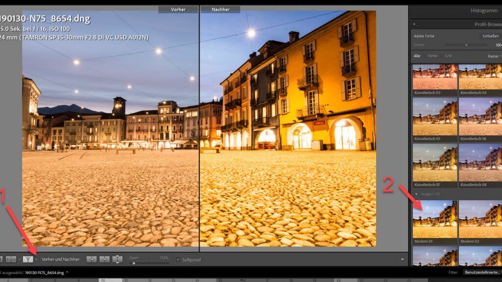 Profil Browser in Lightroom 3