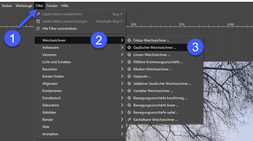 Bilder in Gimp weichzeichnen