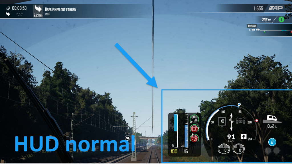 HUD in Train Sim World wechseln normal